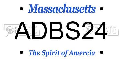 ADBS24 Massachusetts License Plate