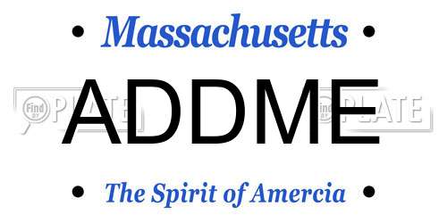 ADDME Massachusetts License Plate
