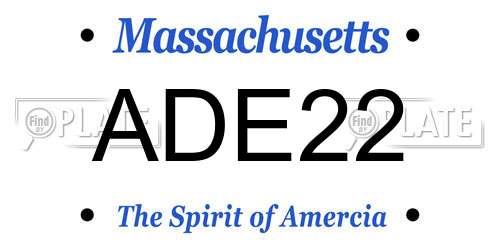 ADE22 Massachusetts License Plate