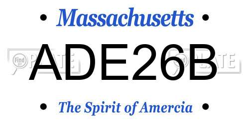 ADE26B Massachusetts License Plate