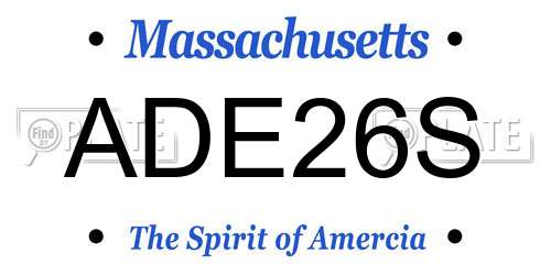 ADE26S Massachusetts License Plate