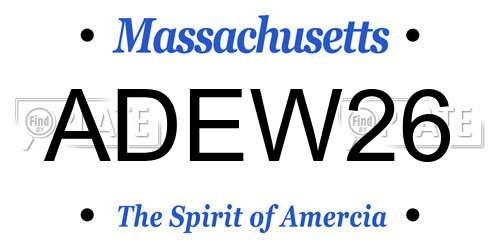 ADEW26 Massachusetts License Plate