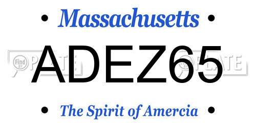 ADEZ65 Massachusetts License Plate