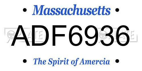ADF6936 Massachusetts License Plate
