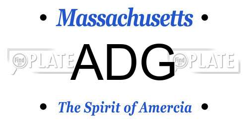 ADG Massachusetts License Plate
