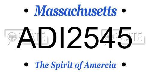 ADI2545 Massachusetts License Plate