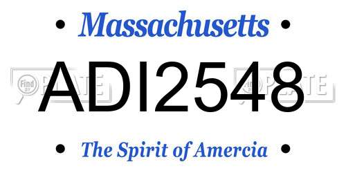 ADI2548 Massachusetts License Plate