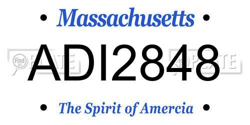 ADI2848 Massachusetts License Plate