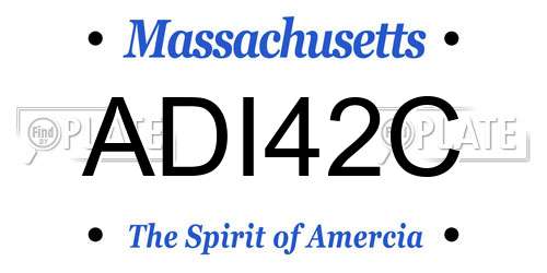 ADI42C Massachusetts License Plate