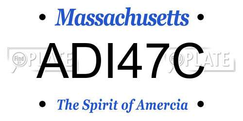 ADI47C Massachusetts License Plate
