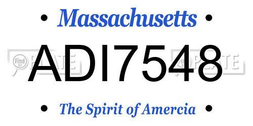ADI7548 Massachusetts License Plate