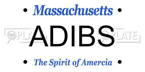 ADIBS Massachusetts License Plate