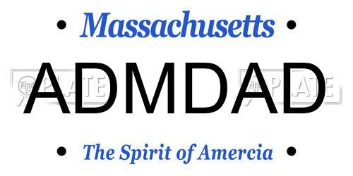 ADMDAD Massachusetts License Plate