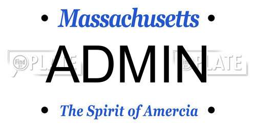 ADMIN Massachusetts License Plate