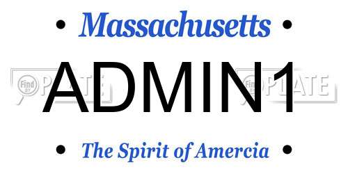 ADMIN1 Massachusetts License Plate