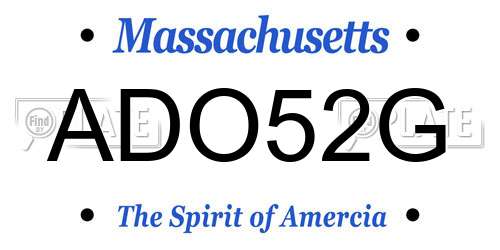 ADO52G Massachusetts License Plate