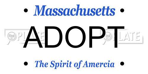 ADOPT Massachusetts License Plate