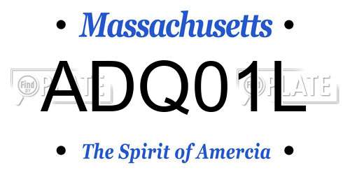 ADQ01L Massachusetts License Plate