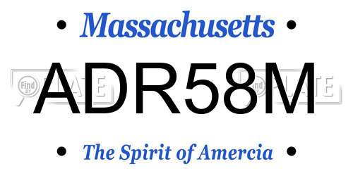ADR58M Massachusetts License Plate