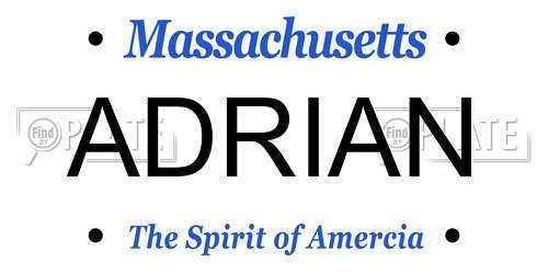 ADRIAN Massachusetts License Plate