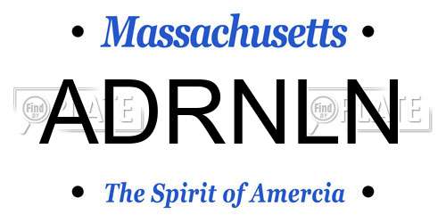 ADRNLN Massachusetts License Plate