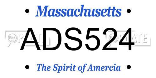 ADS524 Massachusetts License Plate
