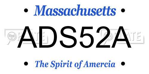 ADS52A Massachusetts License Plate