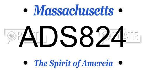 ADS824 Massachusetts License Plate