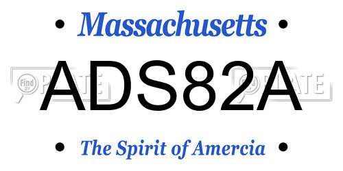 ADS82A Massachusetts License Plate