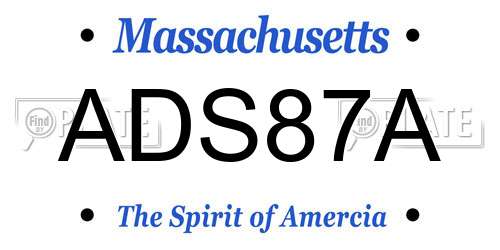 ADS87A Massachusetts License Plate