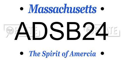 ADSB24 Massachusetts License Plate