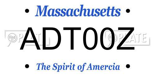 ADT00Z Massachusetts License Plate