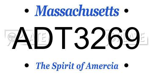 ADT3269 Massachusetts License Plate