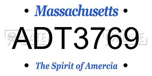 ADT3769 Massachusetts License Plate