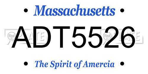 ADT5526 Massachusetts License Plate