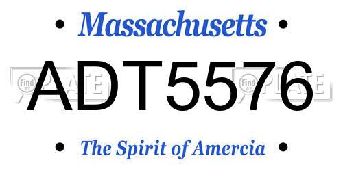 ADT5576 Massachusetts License Plate