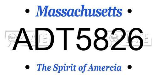ADT5826 Massachusetts License Plate