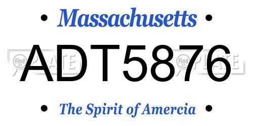 ADT5876 Massachusetts License Plate