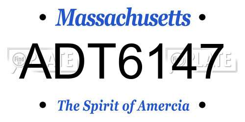 ADT6147 Massachusetts License Plate