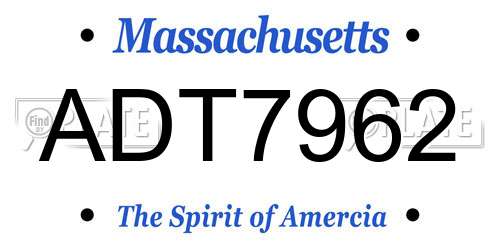 ADT7962 Massachusetts License Plate