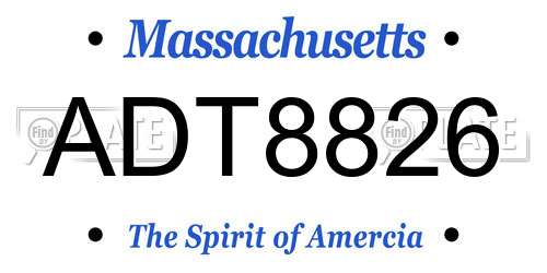 ADT8826 Massachusetts License Plate