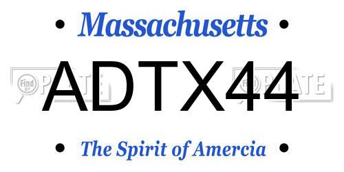 ADTX44 Massachusetts License Plate