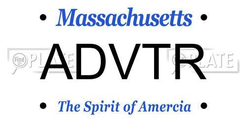 ADVTR Massachusetts License Plate