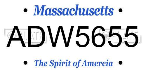 ADW5655 Massachusetts License Plate