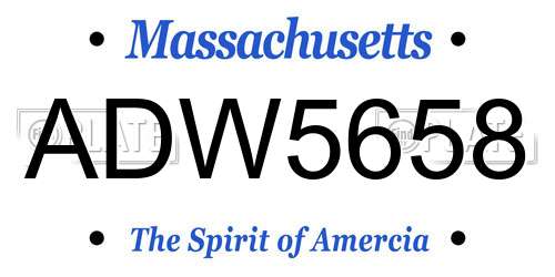ADW5658 Massachusetts License Plate