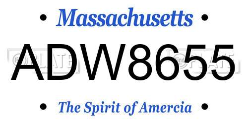 ADW8655 Massachusetts License Plate