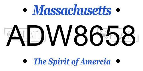 ADW8658 Massachusetts License Plate