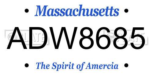 ADW8685 Massachusetts License Plate