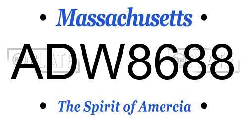 ADW8688 Massachusetts License Plate