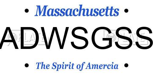 ADWSGSS Massachusetts License Plate